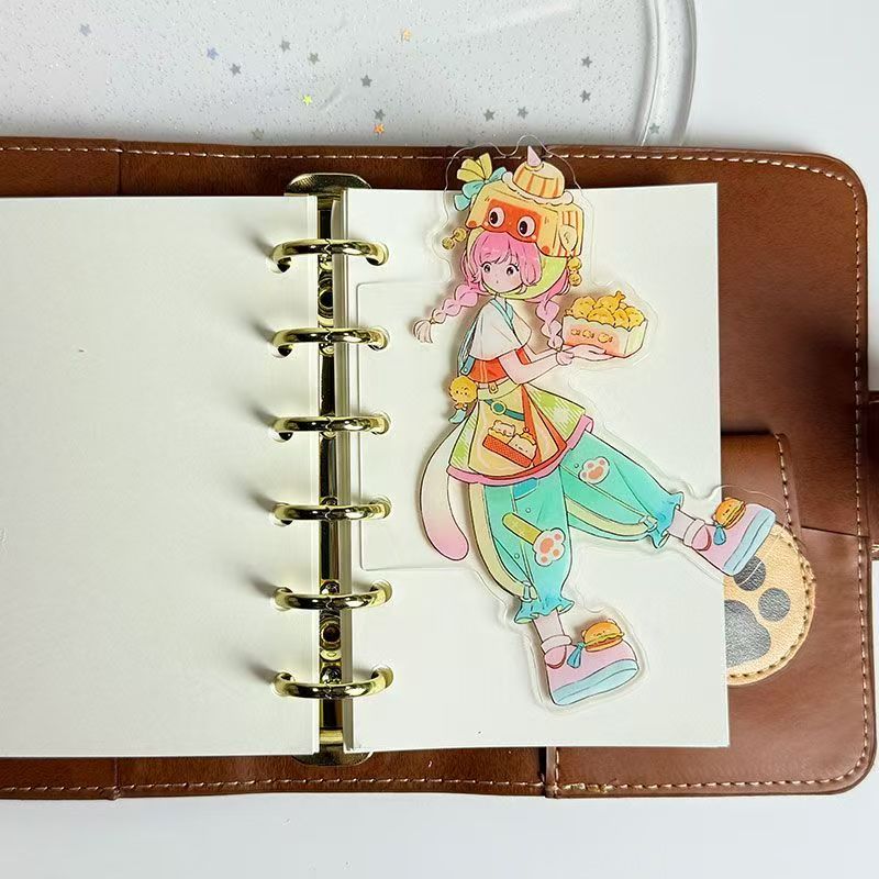 Original Anime Girl Shaped Divider Tab – 3-Ring A6/A7 Planner Acrylic-Style Insert, 8 Characters