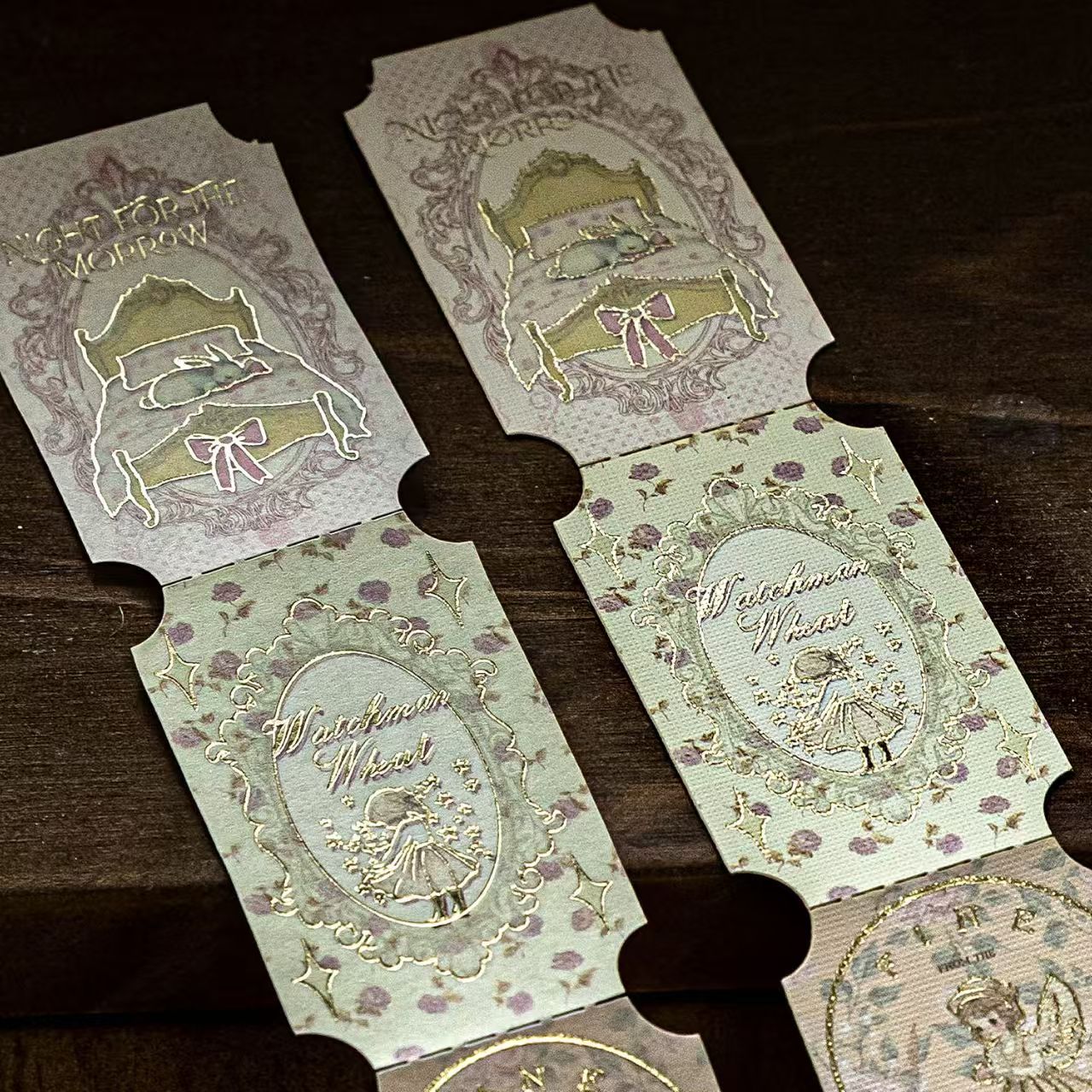 Gilded Stamp Stickers — 20 pics, Tea Talk Series