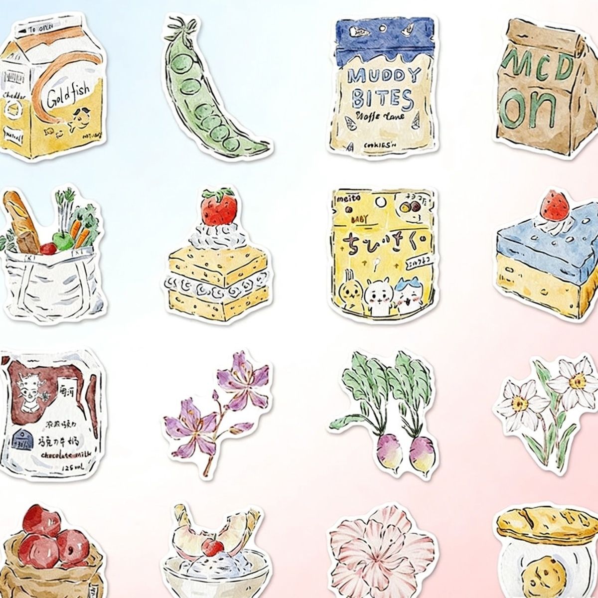 Little Kitchen Sticker Set — 99 No-Repeat Designs
