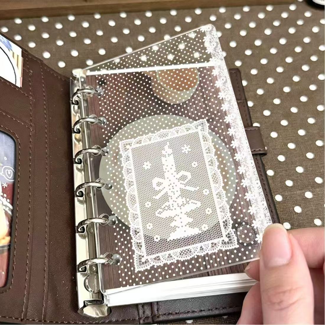 Lace Transparent Acrylic Divider - A6P/A7/M5, Decorative Planner Insert Sheet