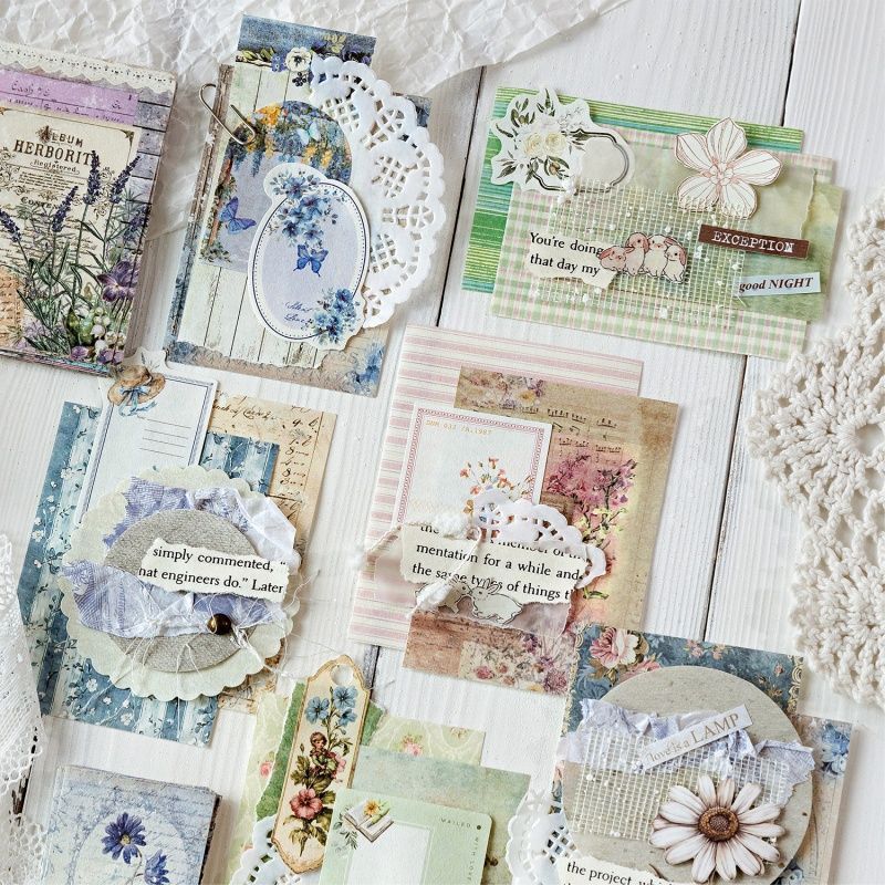 Garden Post Office Vintage Floral Paper Set - 100 Sheets, Romantic Rose & Botanical Junk Journal Paper