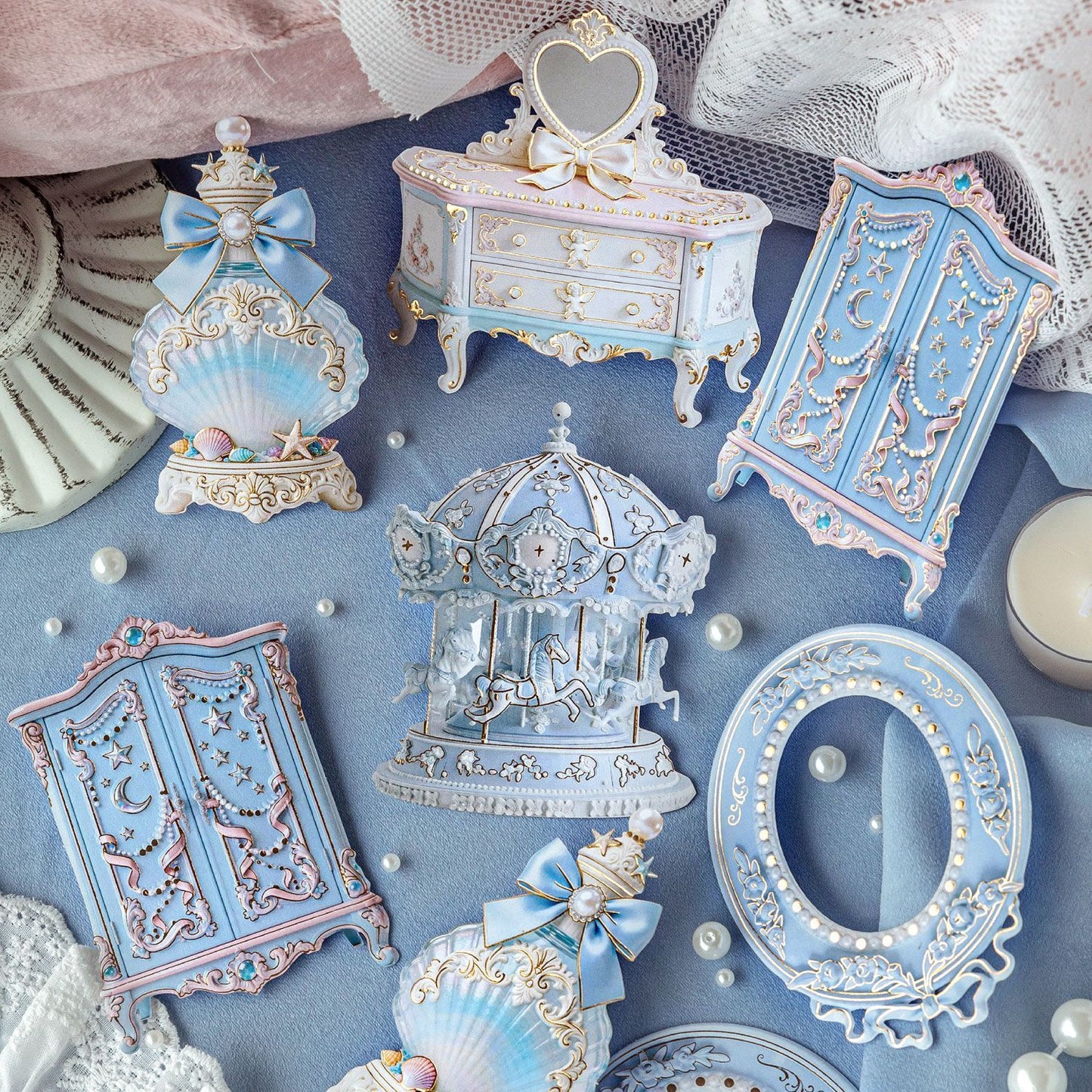 Rococo Embossed Gold Foil Collage Stickers - French Vintage 3D Relief Card Stickers