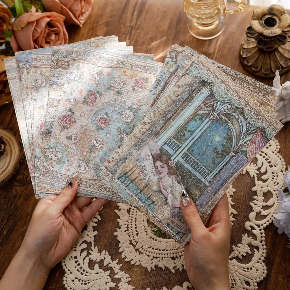 Chatsworth Estate Vintage Paper Set - Palace, Clock, Fairytale & Rose Junk Journal Paper, 30 Sheets