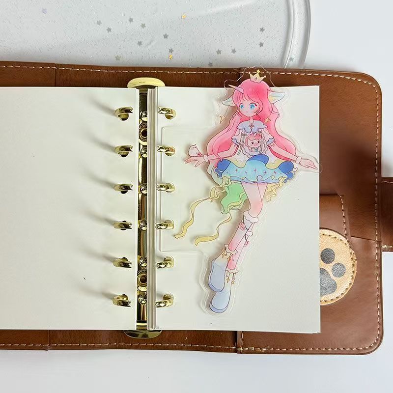 Original Anime Girl Shaped Divider Tab – 3-Ring A6/A7 Planner Acrylic-Style Insert, 8 Characters