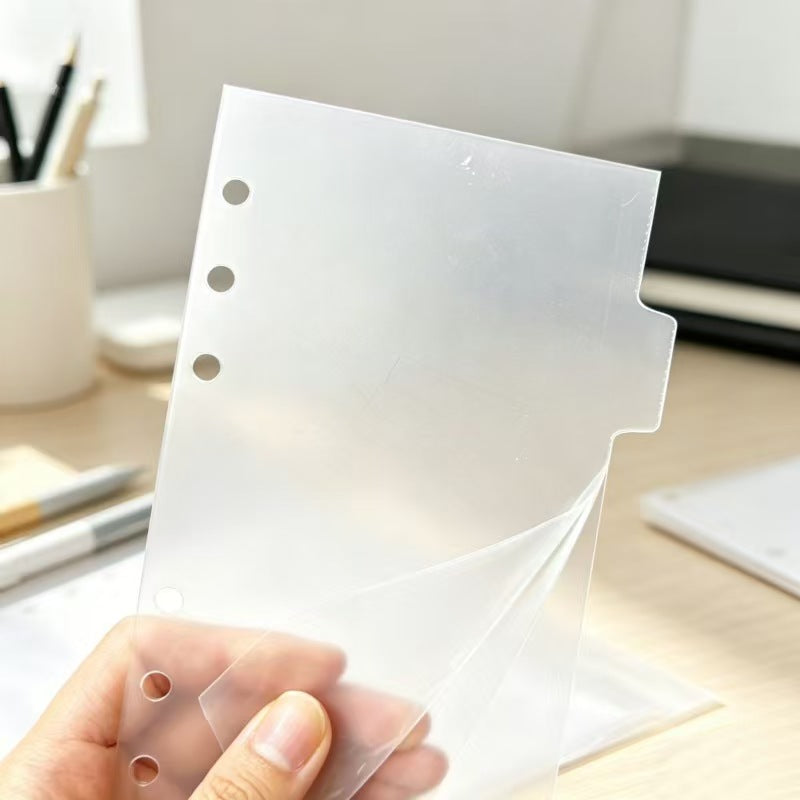 Clear Acrylic Tab Divider Set – High-Transparency Ring Planner Index Tabs, A5/A6/A7, 6pc