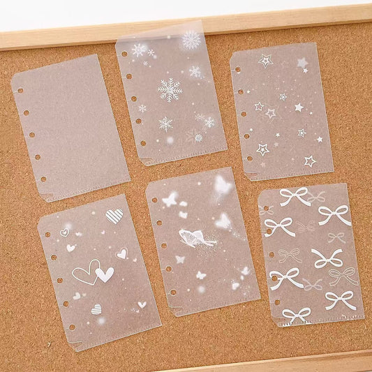 M5 Frosted PVC Storage Pocket Refill – Clear Loose-Leaf Sleeve for Ring Planners, Waterproof, 7 Designs