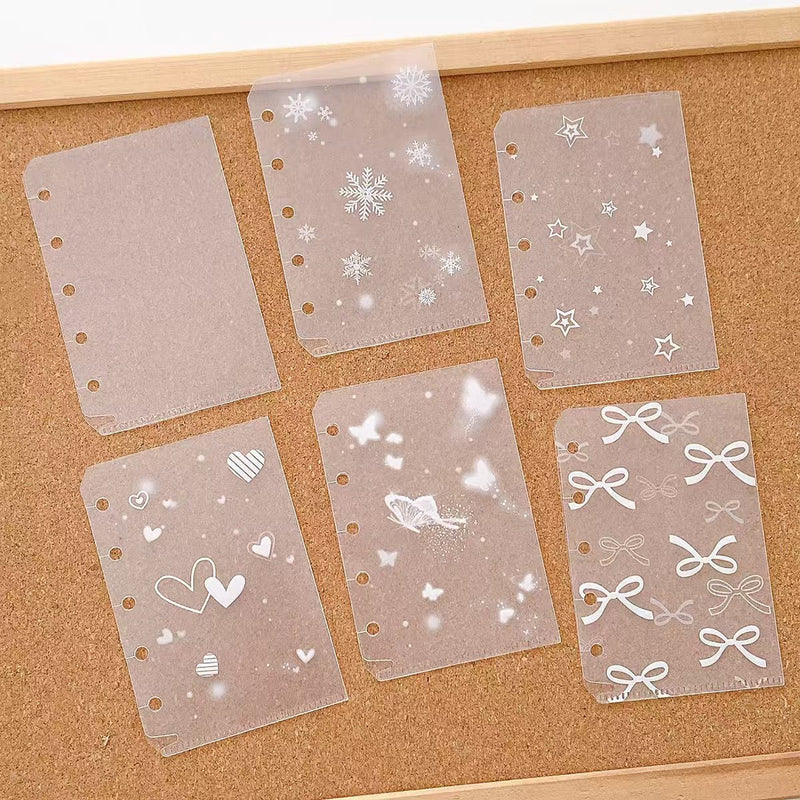 M5 Frosted PVC Storage Pocket Refill – Clear Loose-Leaf Sleeve for Ring Planners, Waterproof, 7 Designs