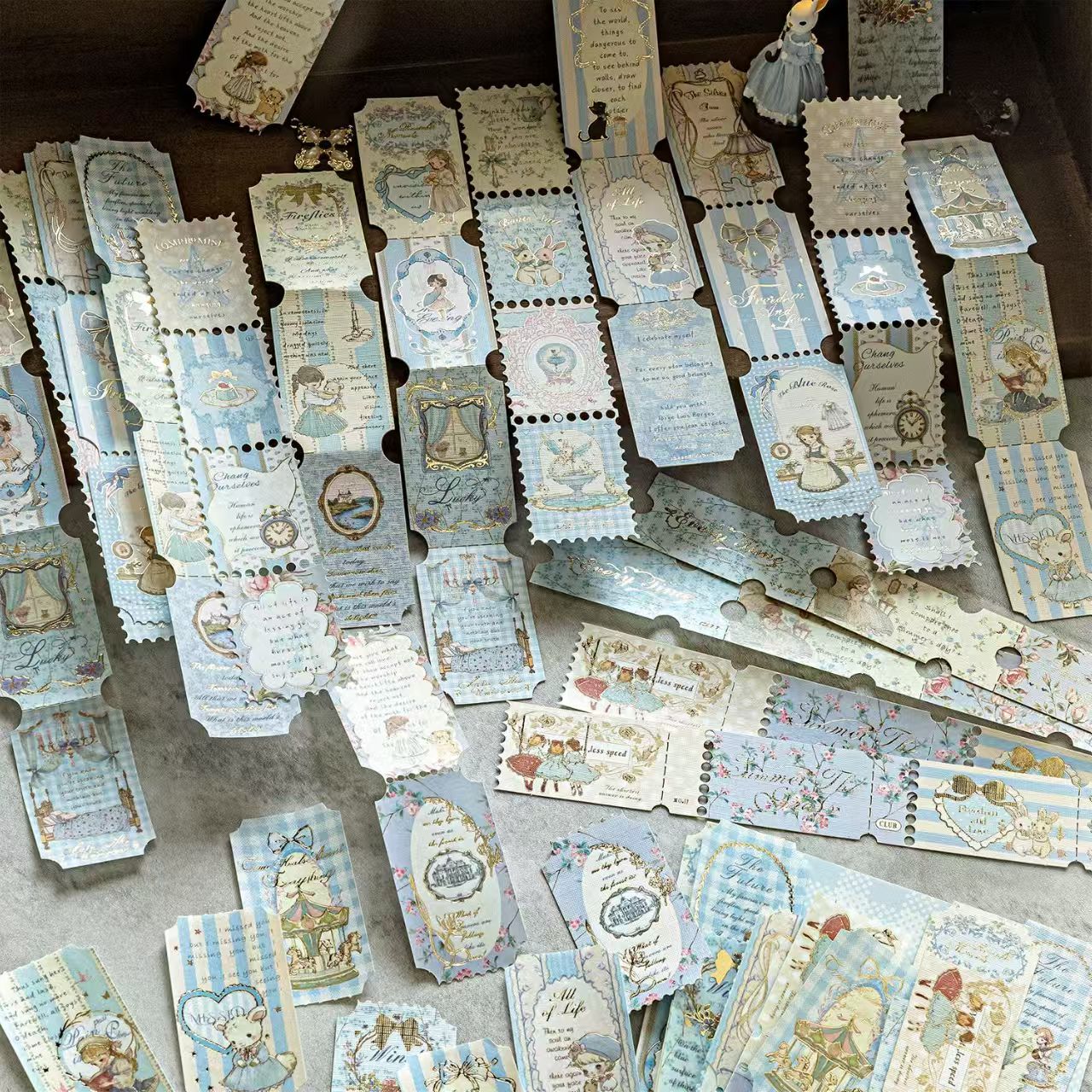 Gilded Stamp Stickers — 20 pics, Tea Talk Series