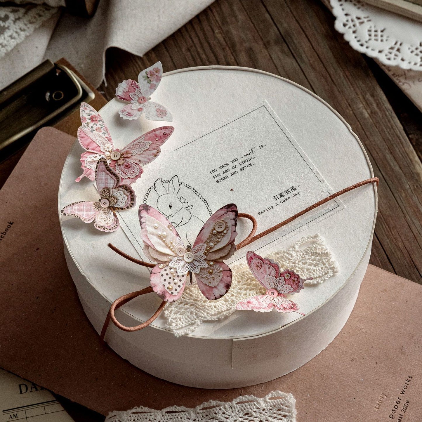 3D Butterfly Sticker Pack - Vintage Kraft Paper Butterfly Stickers for Journaling & Card Making