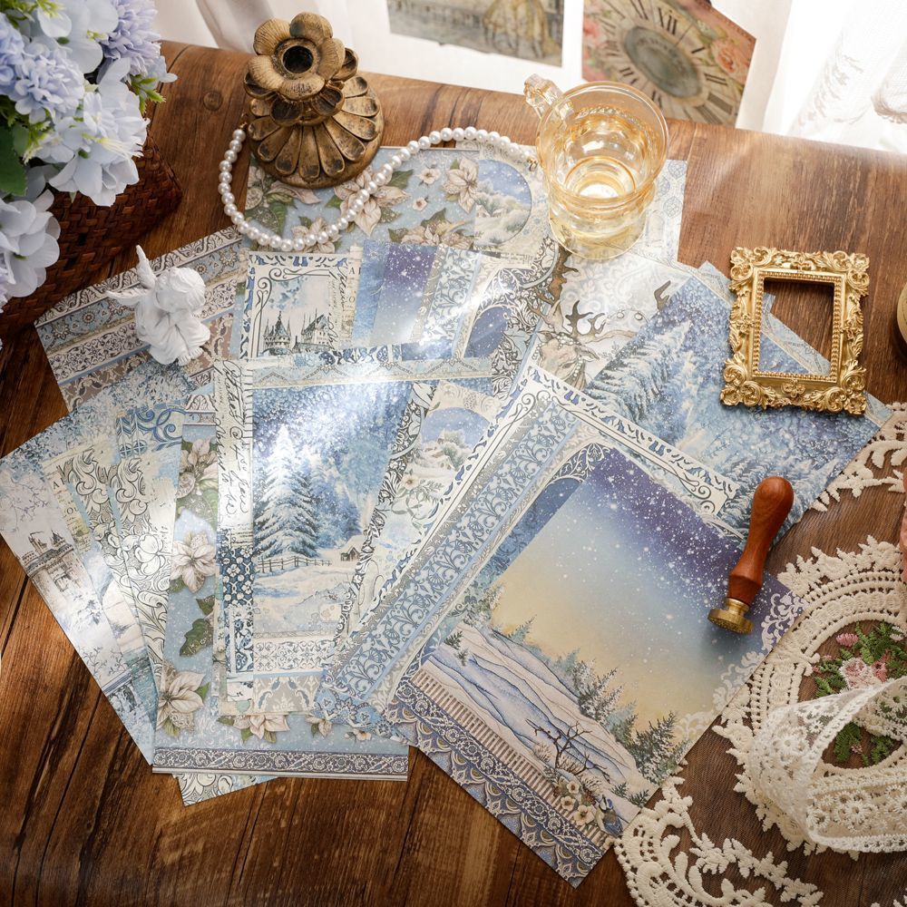 Chatsworth Estate Vintage Paper Set - Palace, Clock, Fairytale & Rose Junk Journal Paper, 30 Sheets