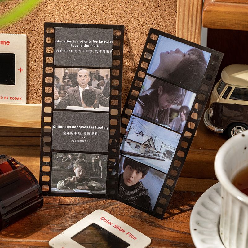 Vintage Film Frame PET Border Stickers - Clear Transparent Sticker Sheet for Journaling & Photo Decoration