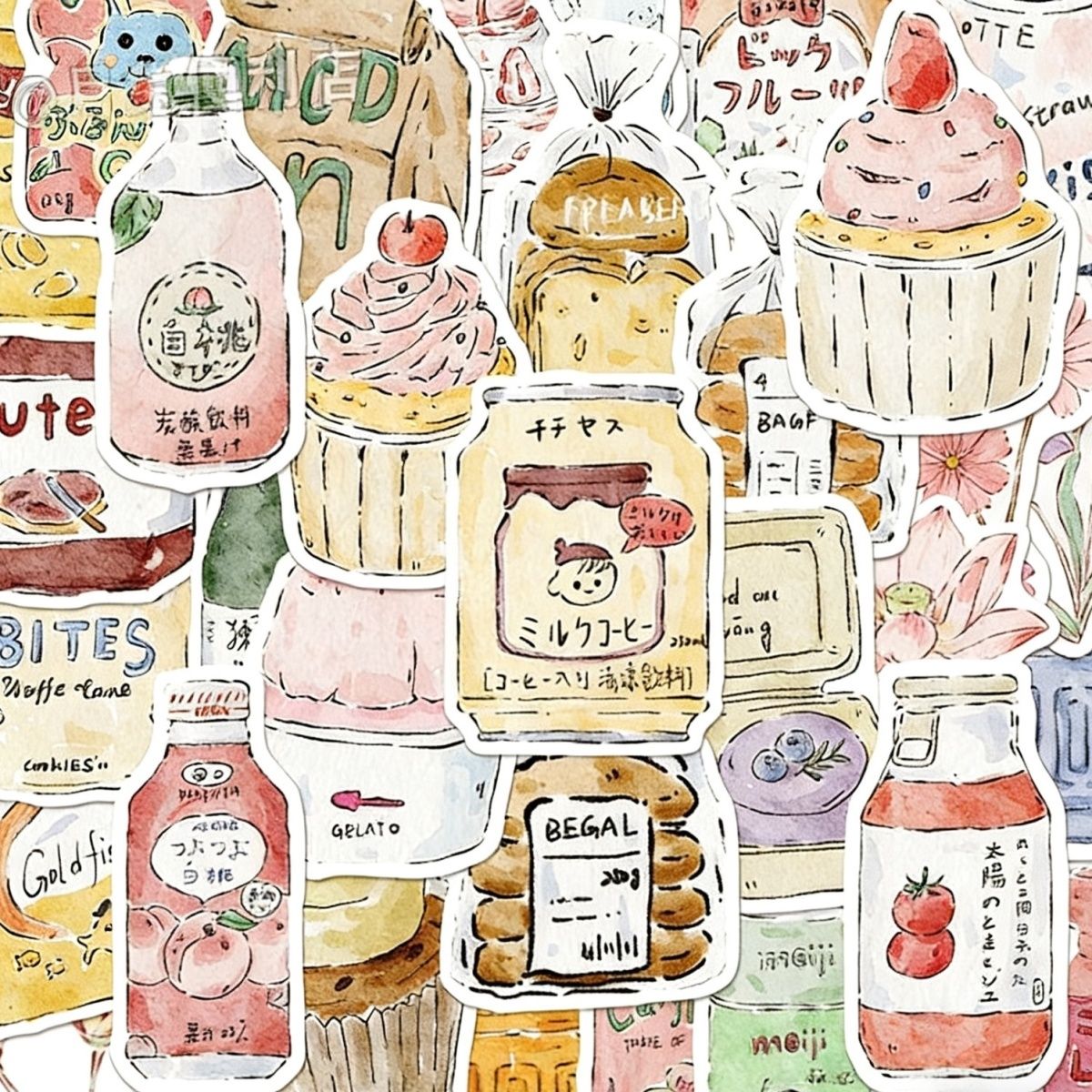 Little Kitchen Sticker Set — 99 No-Repeat Designs