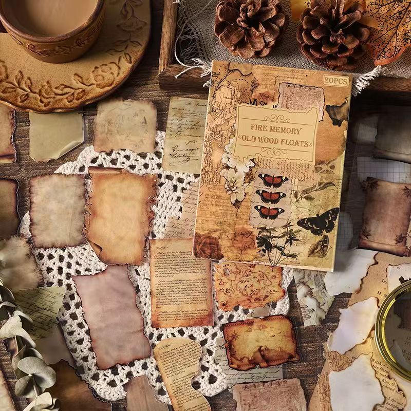 Vintage Antique Collage Sticker Sheet – Waterproof PET Die-Cut Journaling Stickers, 4 Designs