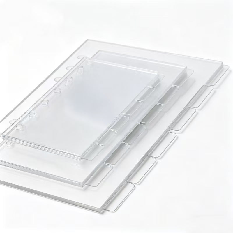 Clear Acrylic Tab Divider Set – High-Transparency Ring Planner Index Tabs, A5/A6/A7, 6pc