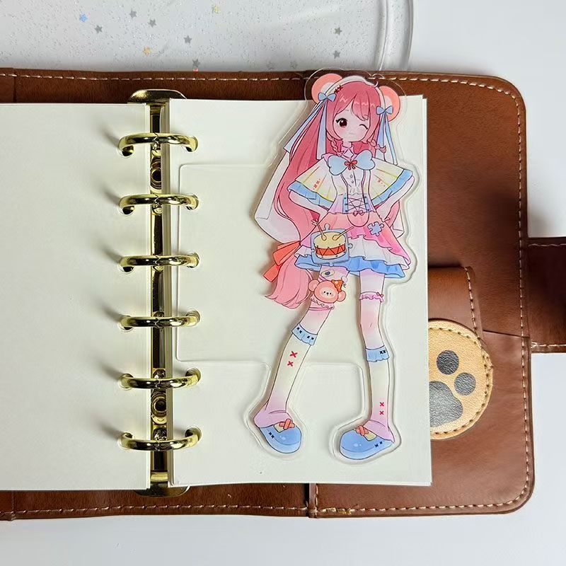 Original Anime Girl Shaped Divider Tab – 3-Ring A6/A7 Planner Acrylic-Style Insert, 8 Characters