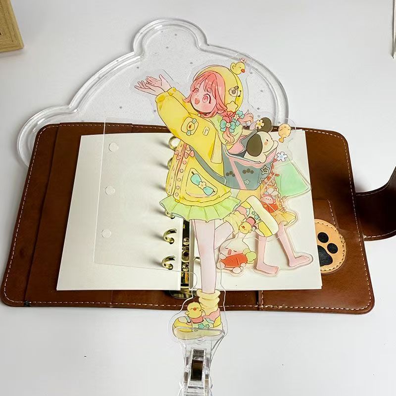 Original Anime Girl Shaped Divider Tab – 3-Ring A6/A7 Planner Acrylic-Style Insert, 8 Characters