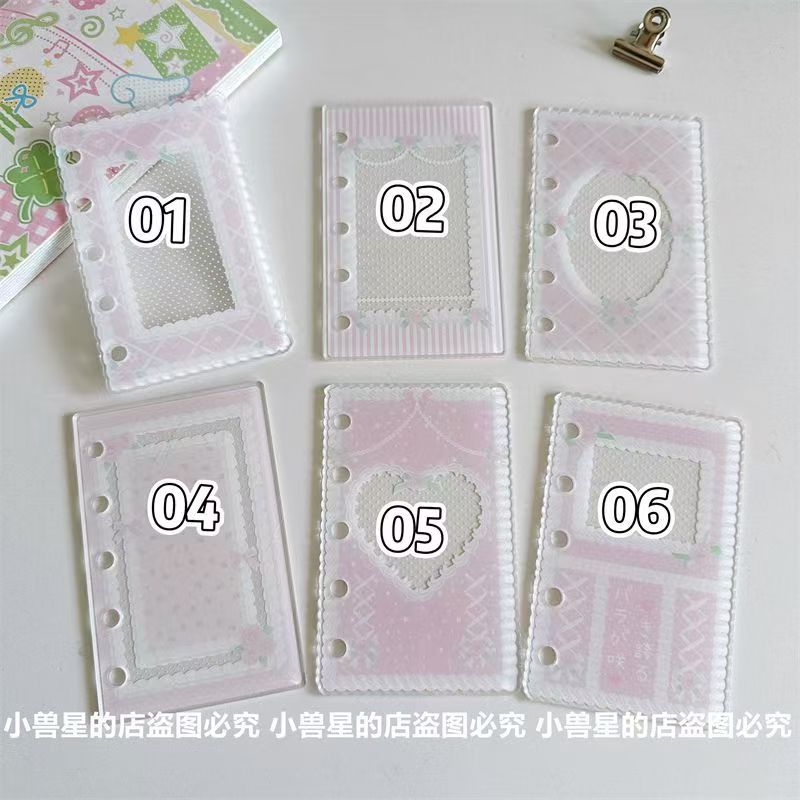 Cream Rose Acrylic Divider Pages – M5 Ring Planner Lace Tab Inserts, 6 Designs