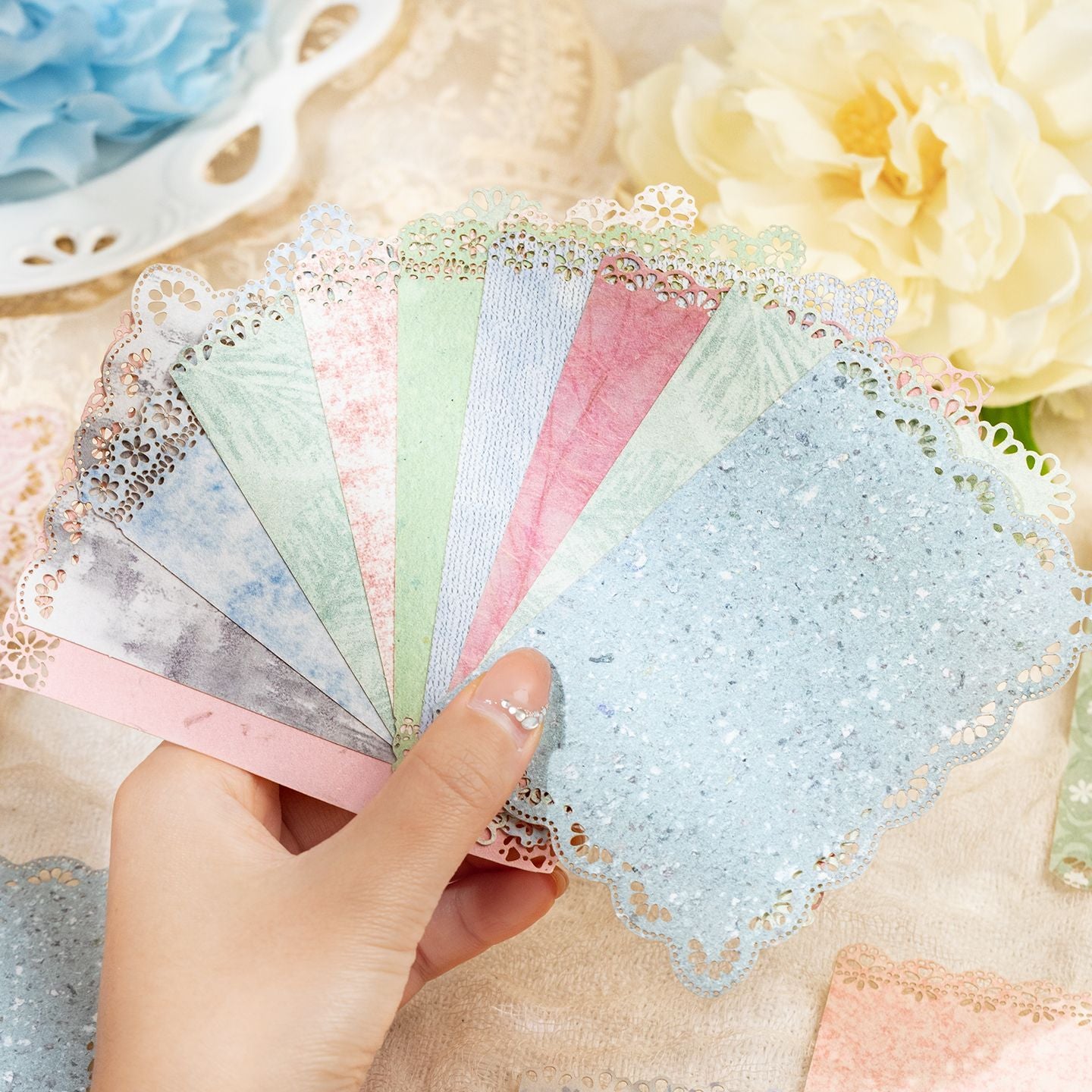 Lace Border M5 Refill Paper - 20 Sheets Decorative Inner Pages for Planners