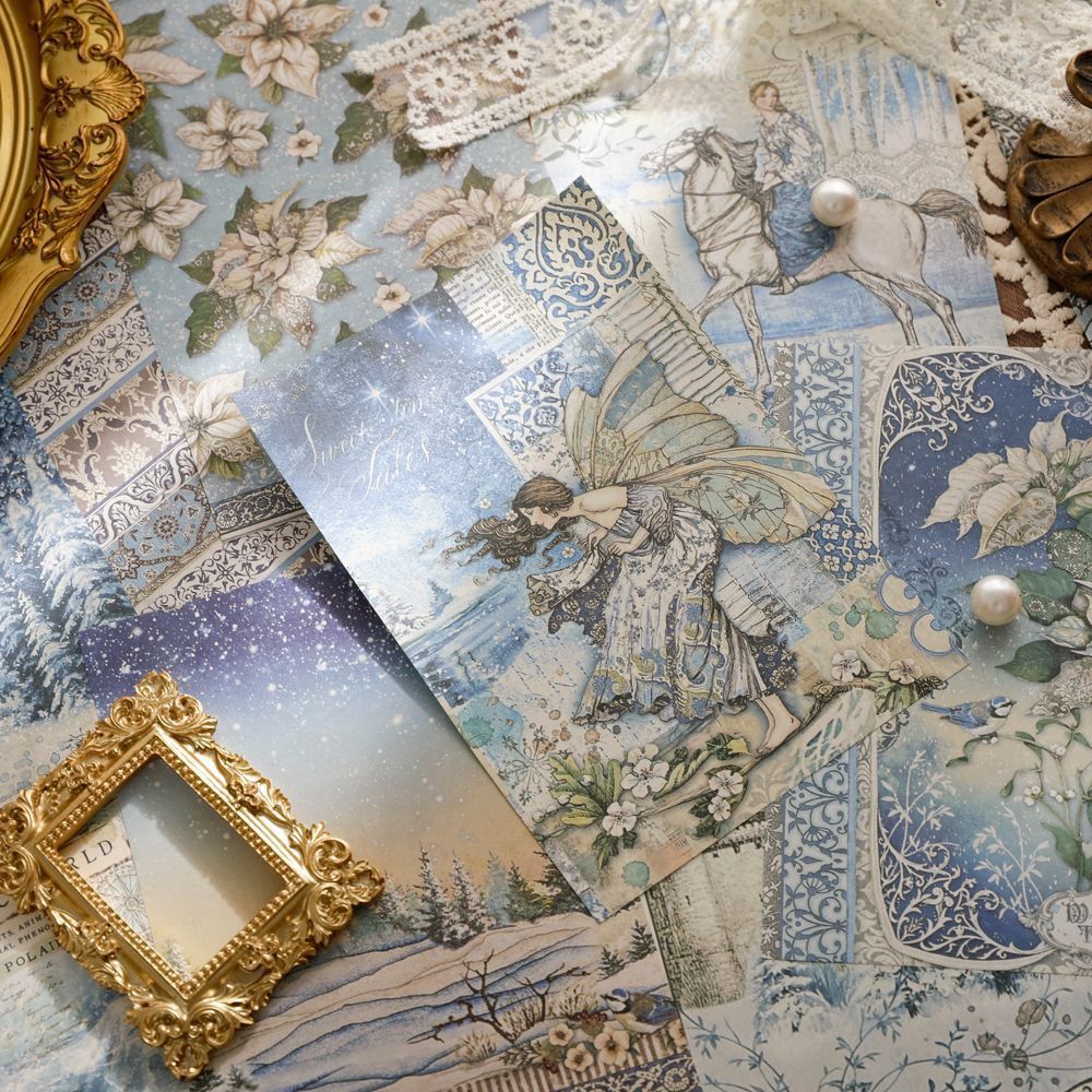 Chatsworth Estate Vintage Paper Set - Palace, Clock, Fairytale & Rose Junk Journal Paper, 30 Sheets