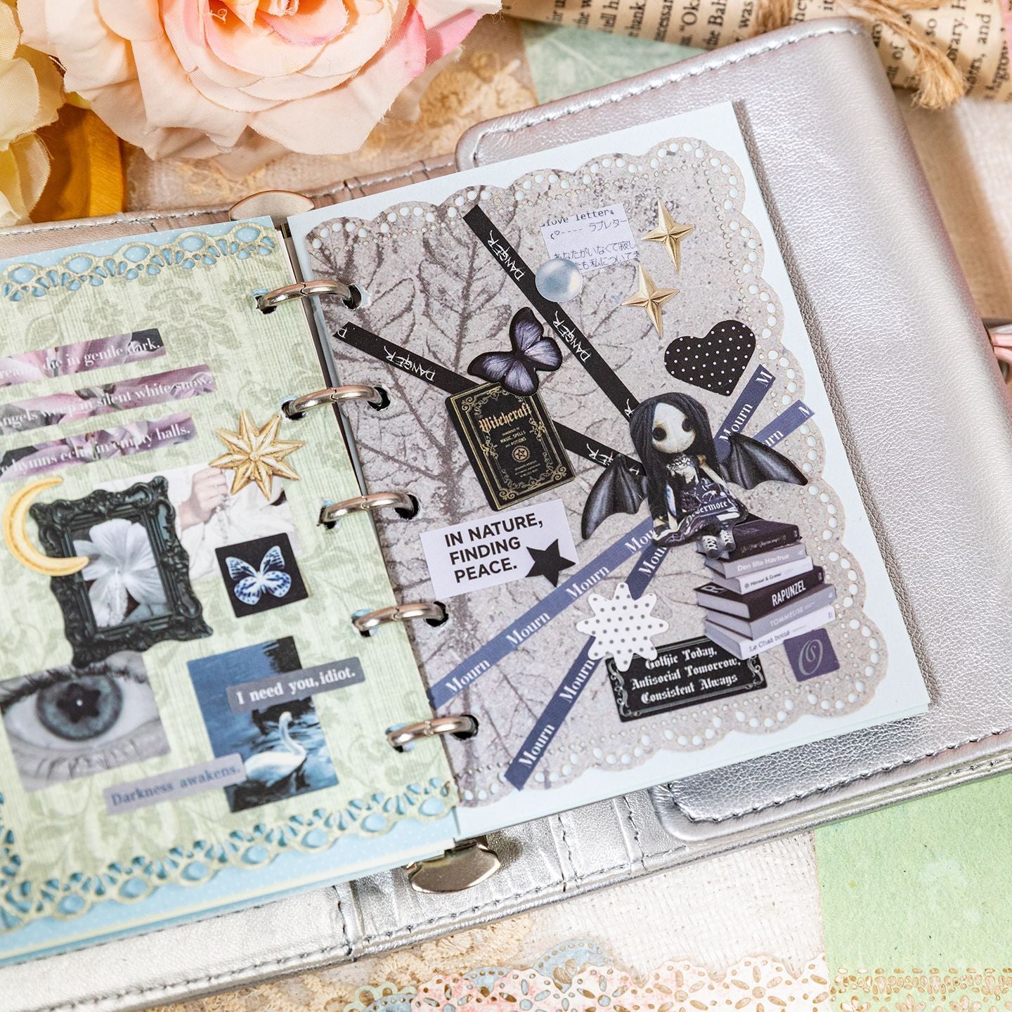 Lace Border M5 Refill Paper - 20 Sheets Decorative Inner Pages for Planners