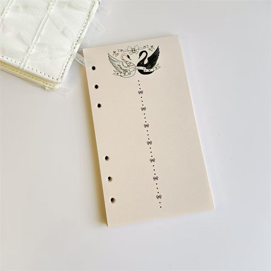 A6 Ballet Notebook Refill - 45 Sheets 120gsm Paper, Girly Pink Ballerina Planner Inserts, 6-Ring Binder