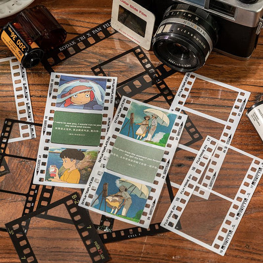 Vintage Film Frame PET Border Stickers - Clear Transparent Sticker Sheet for Journaling & Photo Decoration
