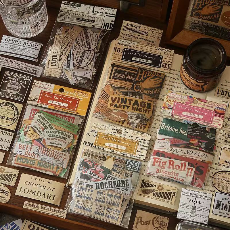 Vintage Label Sticker Box Set -Ticket & Label Stickers for Journaling & Card Making