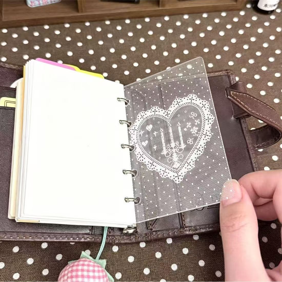 Lace Transparent Acrylic Divider - A6P/A7/M5, Decorative Planner Insert Sheet