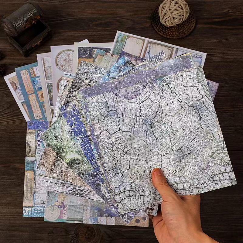 Vintage Celestial & Astronomy Paper Set - 20 Sheets European Newspaper Script Journal Background Paper