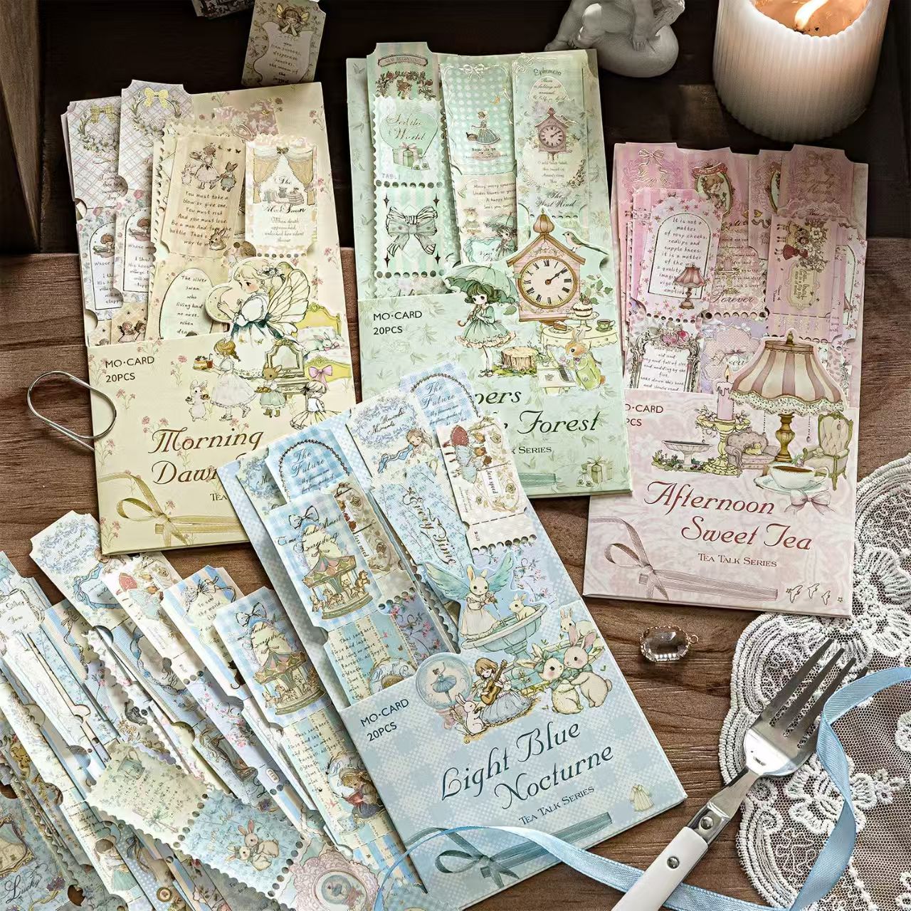Gilded Stamp Stickers — 20 pics, Tea Talk Series