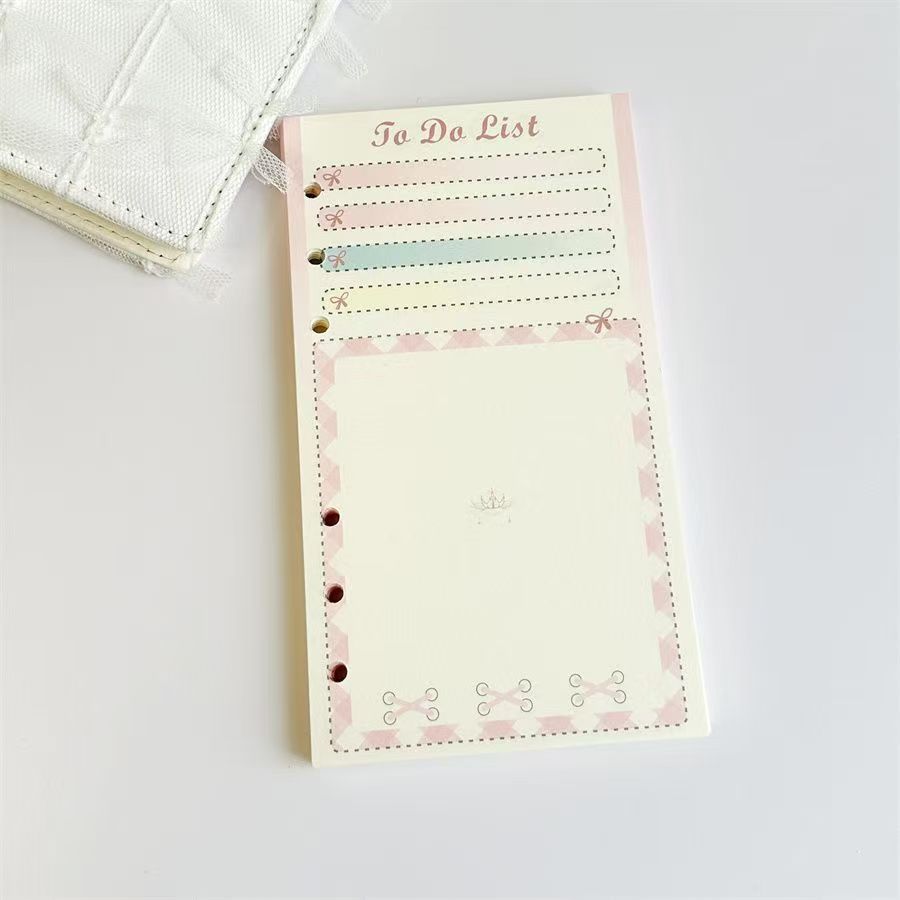 A6 Ballet Notebook Refill - 45 Sheets 120gsm Paper, Girly Pink Ballerina Planner Inserts, 6-Ring Binder