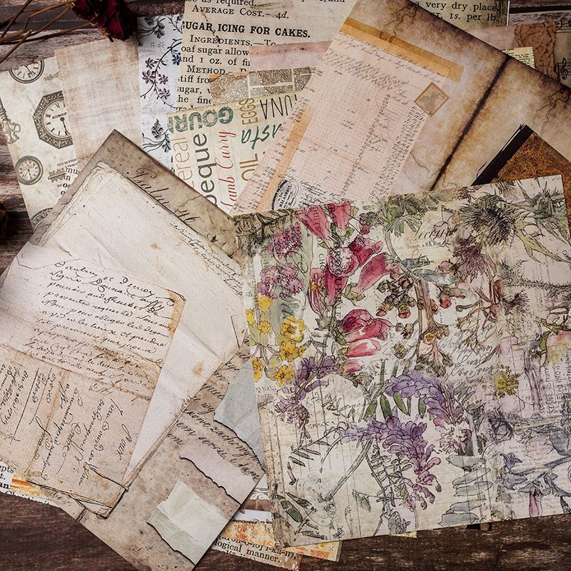 Vintage Celestial & Astronomy Paper Set - 20 Sheets European Newspaper Script Journal Background Paper