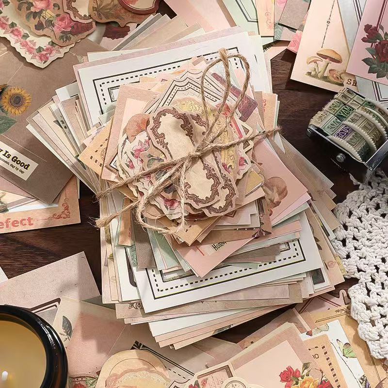 Vintage Letters Ephemera Bundle-4 styles（100 sheets of old-world paper scraps for your journal.）