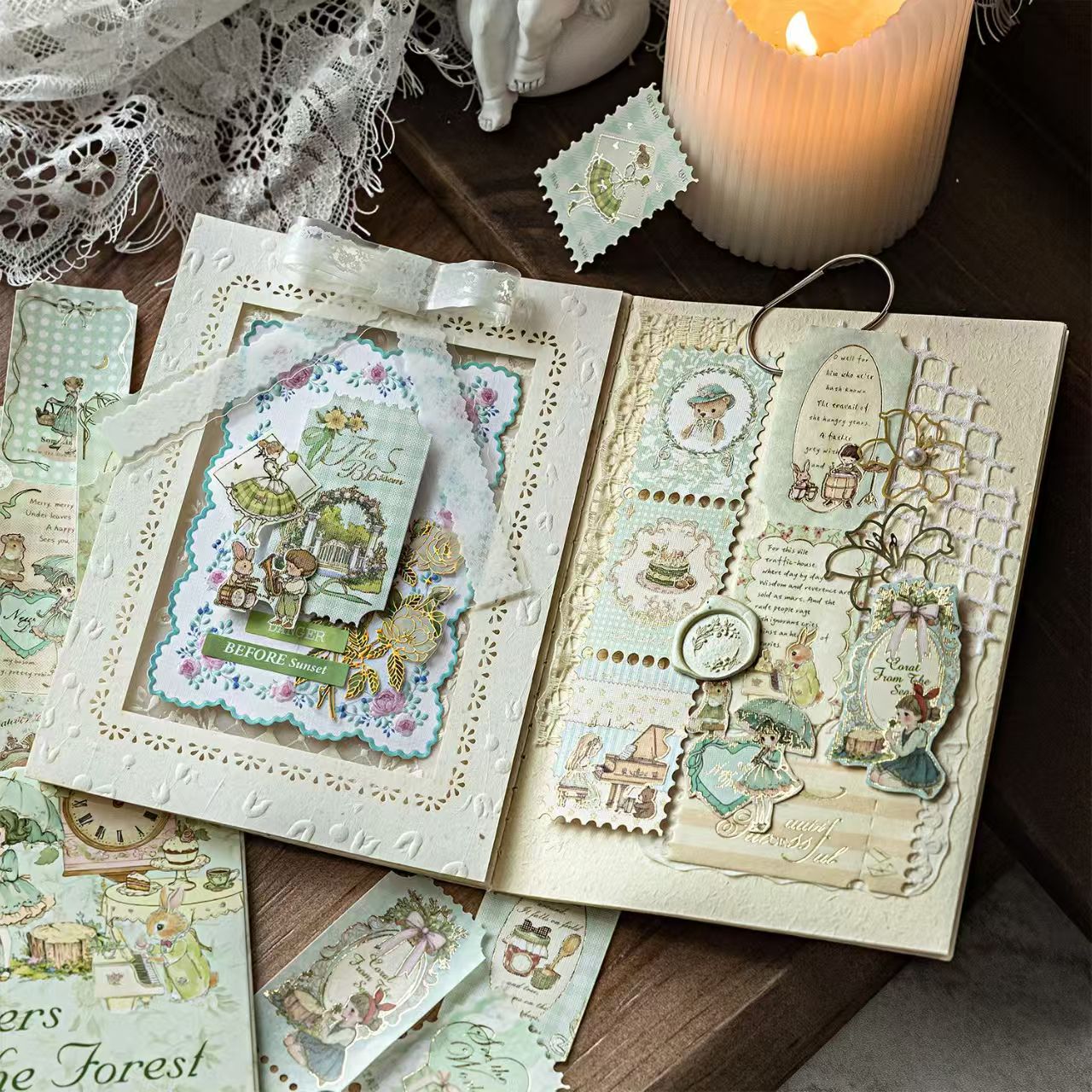 Gilded Stamp Stickers — 20 pics, Tea Talk Series