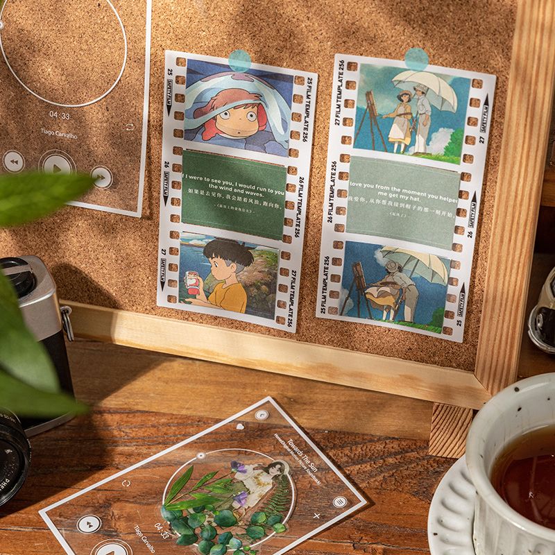 Vintage Film Frame PET Border Stickers - Clear Transparent Sticker Sheet for Journaling & Photo Decoration