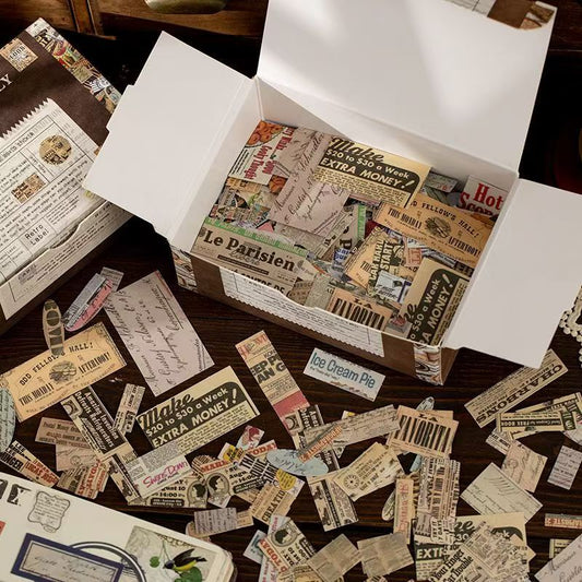 Vintage Label Sticker Box Set -Ticket & Label Stickers for Journaling & Card Making