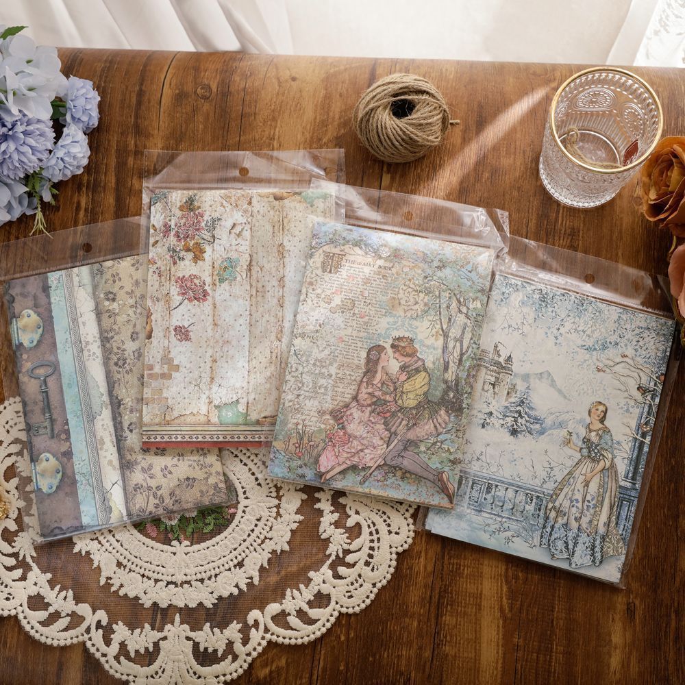 Chatsworth Estate Vintage Paper Set - Palace, Clock, Fairytale & Rose Junk Journal Paper, 30 Sheets