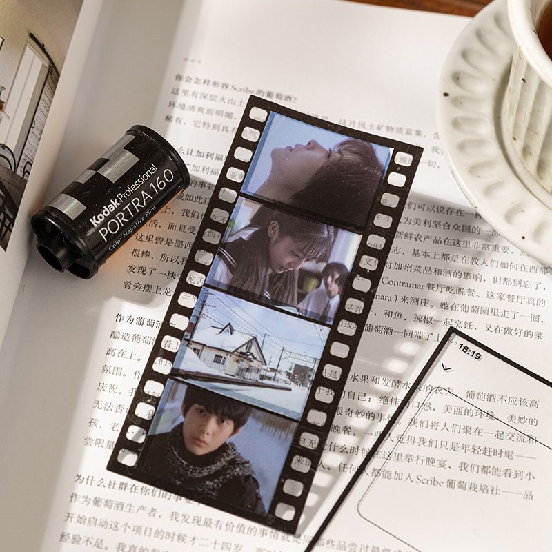Vintage Film Frame PET Border Stickers - Clear Transparent Sticker Sheet for Journaling & Photo Decoration