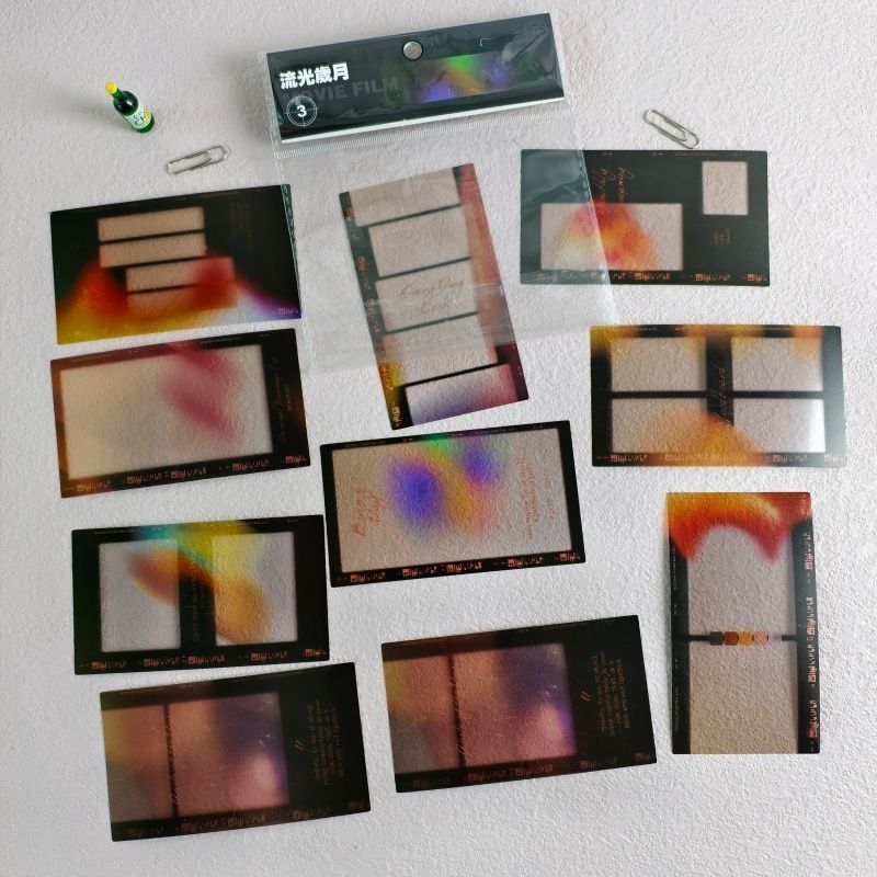 Vintage Film Frame PET Border Stickers - Clear Transparent Sticker Sheet for Journaling & Photo Decoration