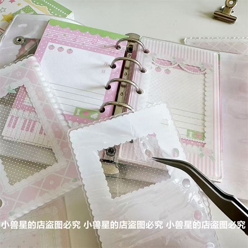 Cream Rose Acrylic Divider Pages – M5 Ring Planner Lace Tab Inserts, 6 Designs