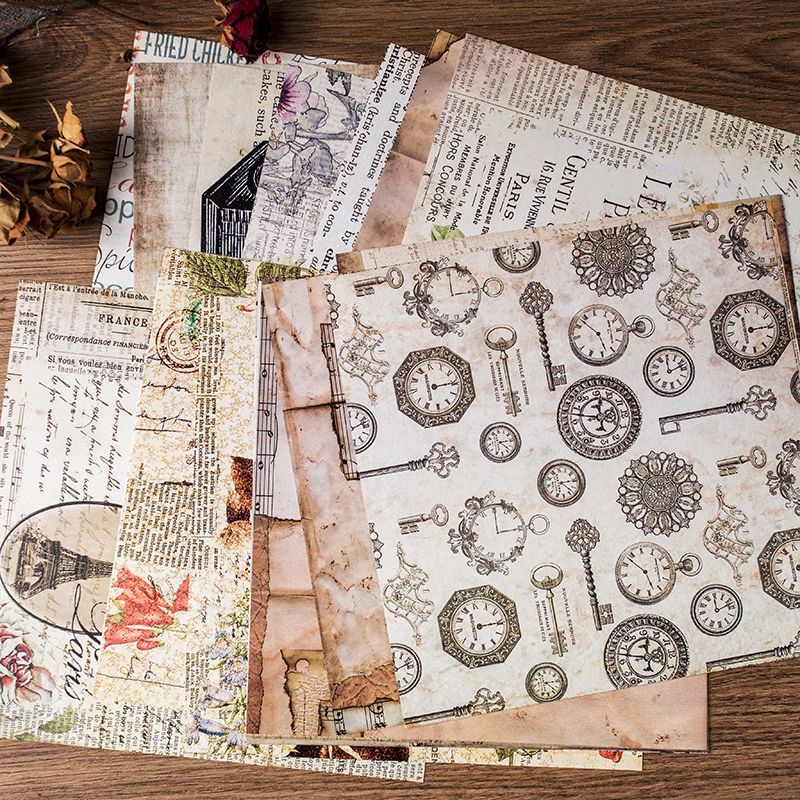 Vintage Celestial & Astronomy Paper Set - 20 Sheets European Newspaper Script Journal Background Paper