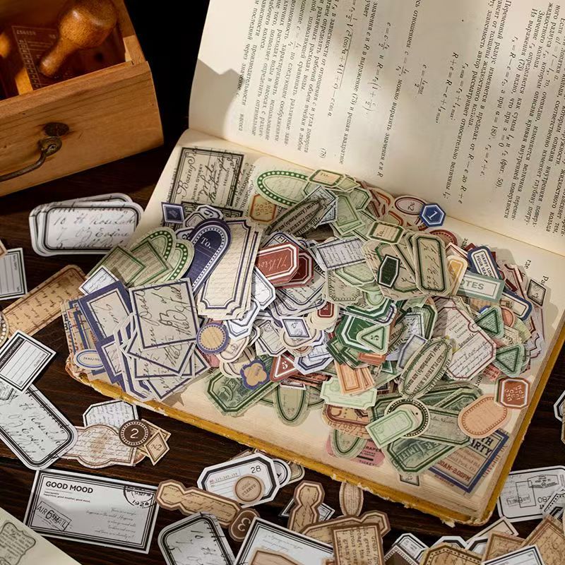 Vintage Label Sticker Box Set -Ticket & Label Stickers for Journaling & Card Making