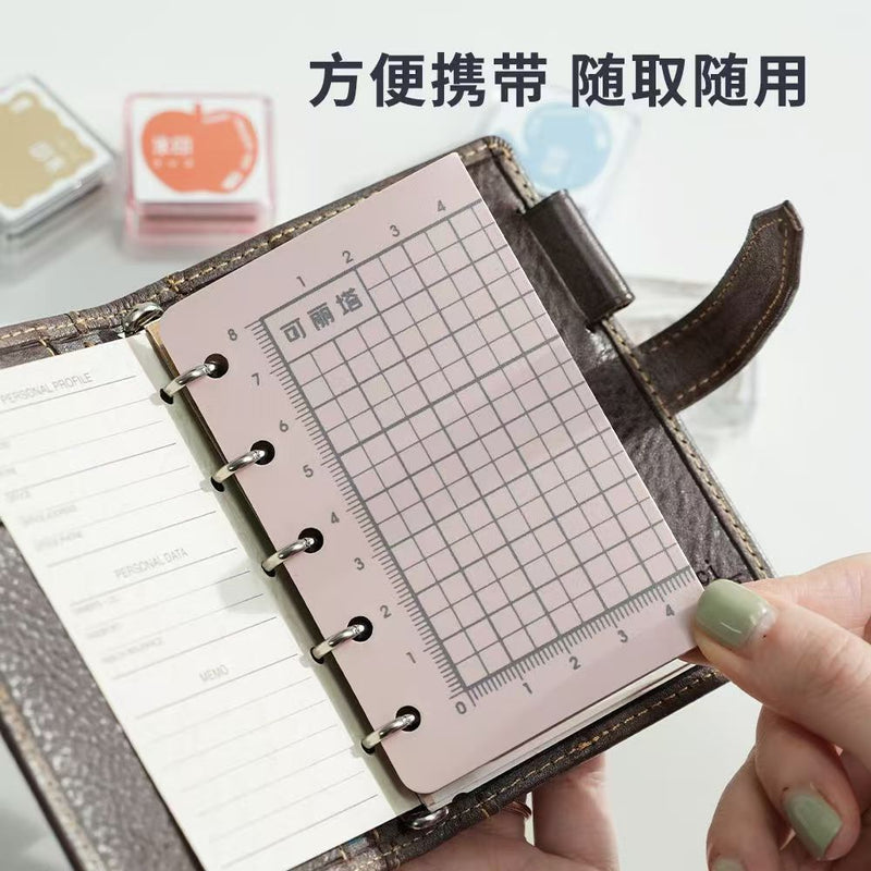 Foldable Grid Cutting Mat – Portable Ring Planner Ruler Insert, M5/A6/A7, 3 Colors