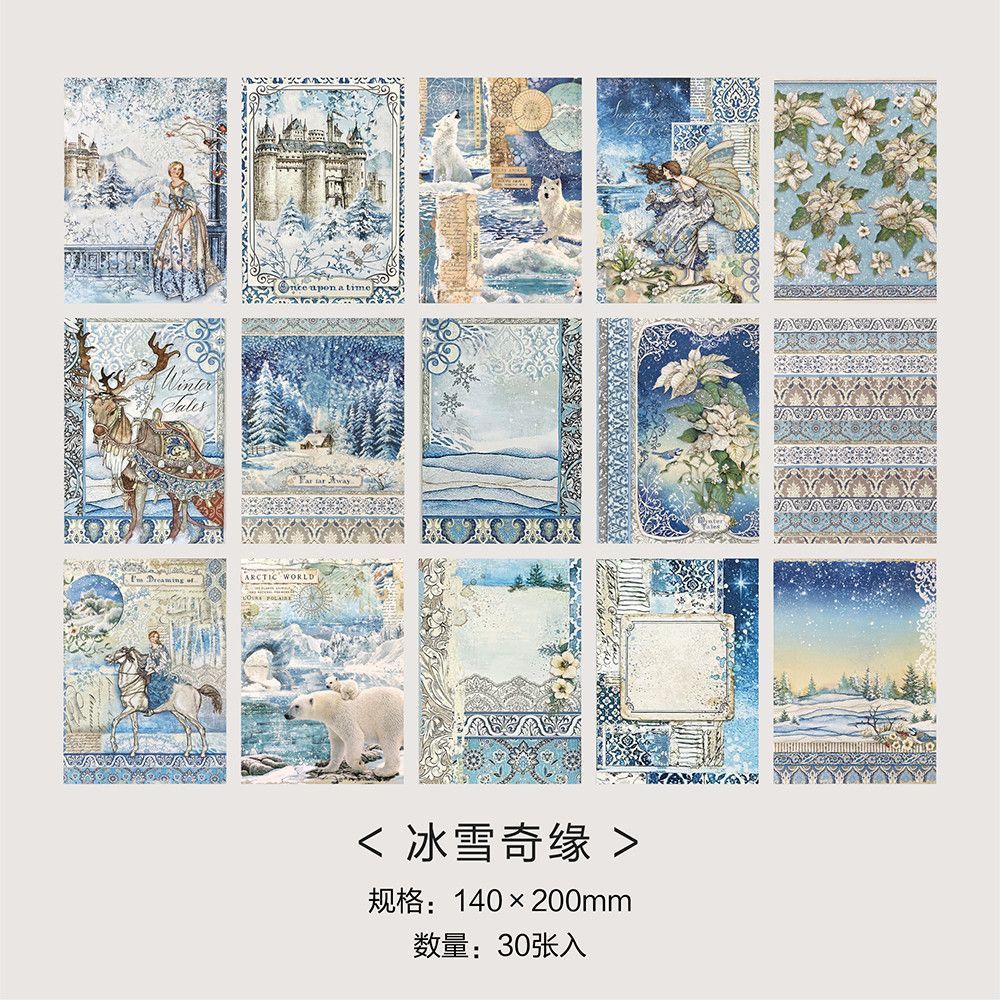 Chatsworth Estate Vintage Paper Set - Palace, Clock, Fairytale & Rose Junk Journal Paper, 30 Sheets