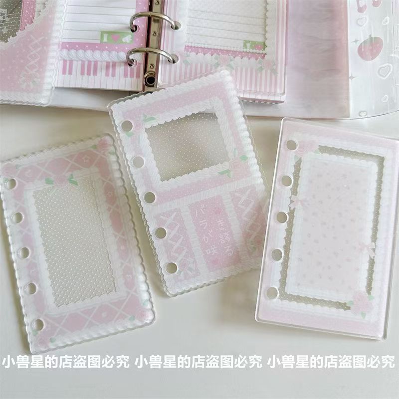 Cream Rose Acrylic Divider Pages – M5 Ring Planner Lace Tab Inserts, 6 Designs