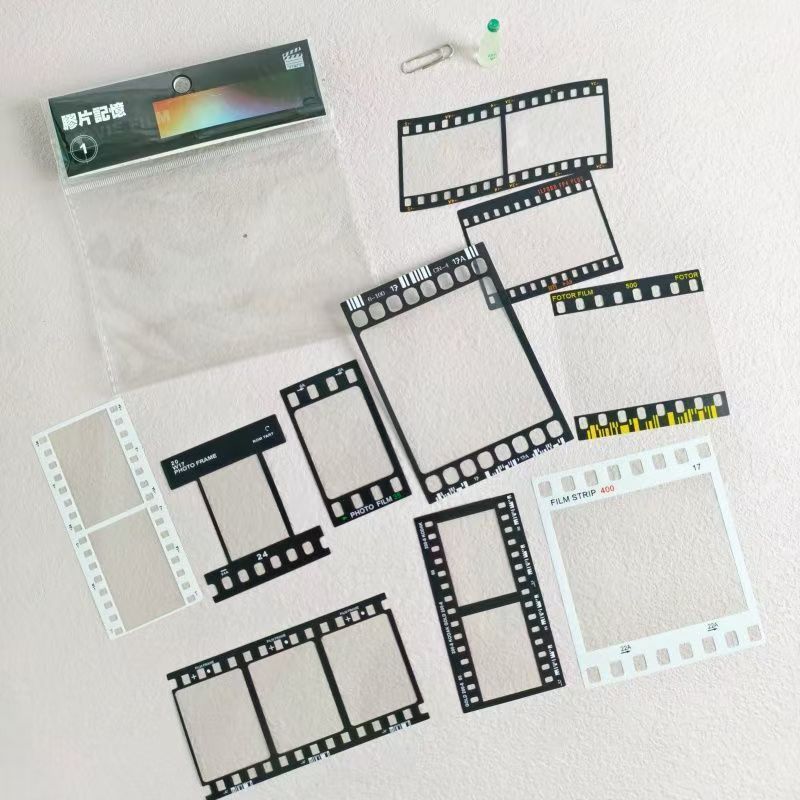 Vintage Film Frame PET Border Stickers - Clear Transparent Sticker Sheet for Journaling & Photo Decoration