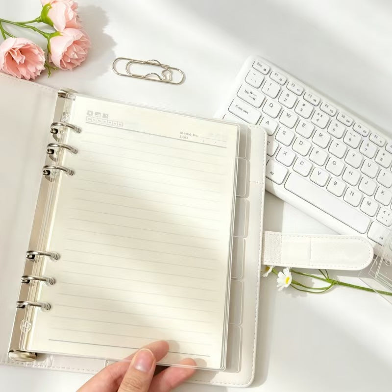 Clear Acrylic Tab Divider Set – High-Transparency Ring Planner Index Tabs, A5/A6/A7, 6pc