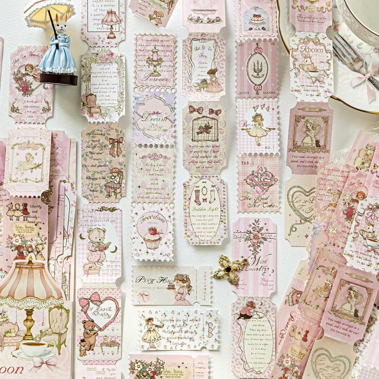Gilded Stamp Stickers — 20 pics, Tea Talk Series