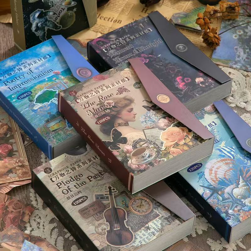 Vintage Scrapbook Paper Collection — Storybook Box-120 sheets