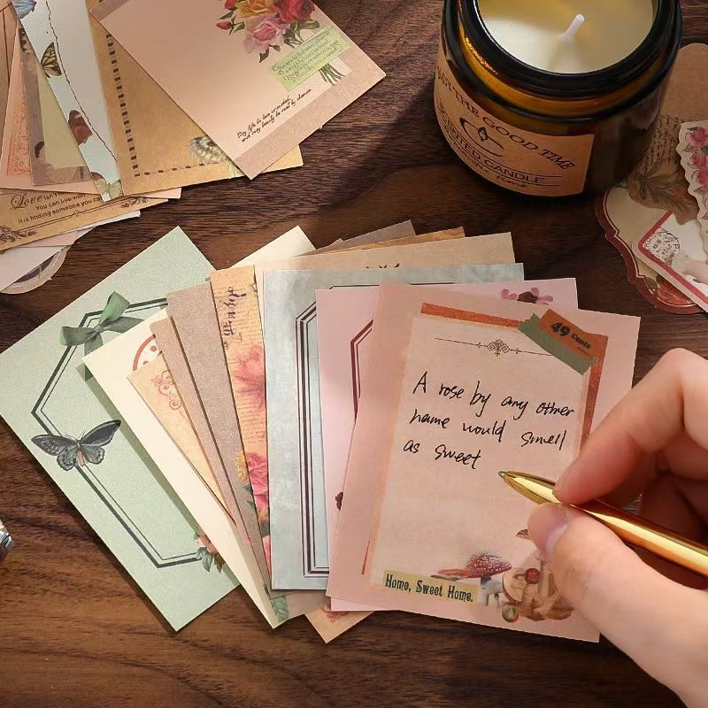 Vintage Letters Ephemera Bundle-4 styles（100 sheets of old-world paper scraps for your journal.）